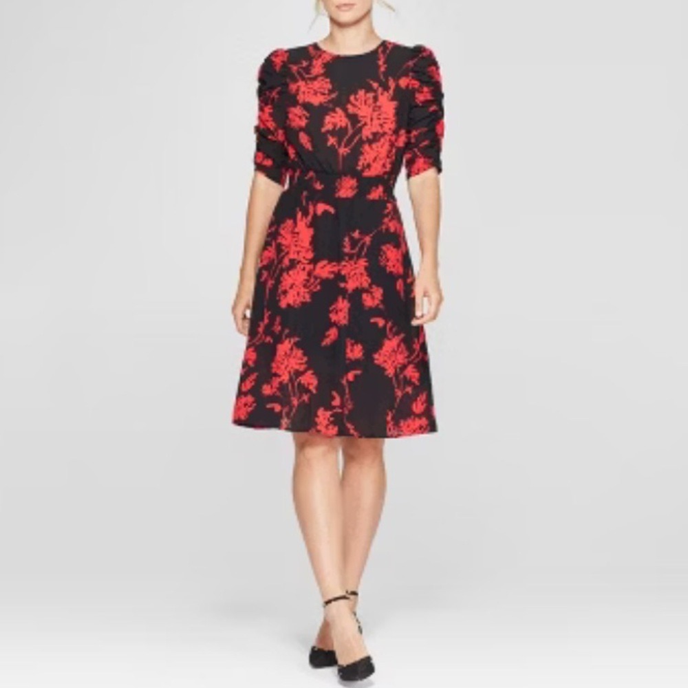 Who What Wear Womens Floral Dark Feminine Romantic Whimsigoth Dress Size S Black - Picture 3 of 16